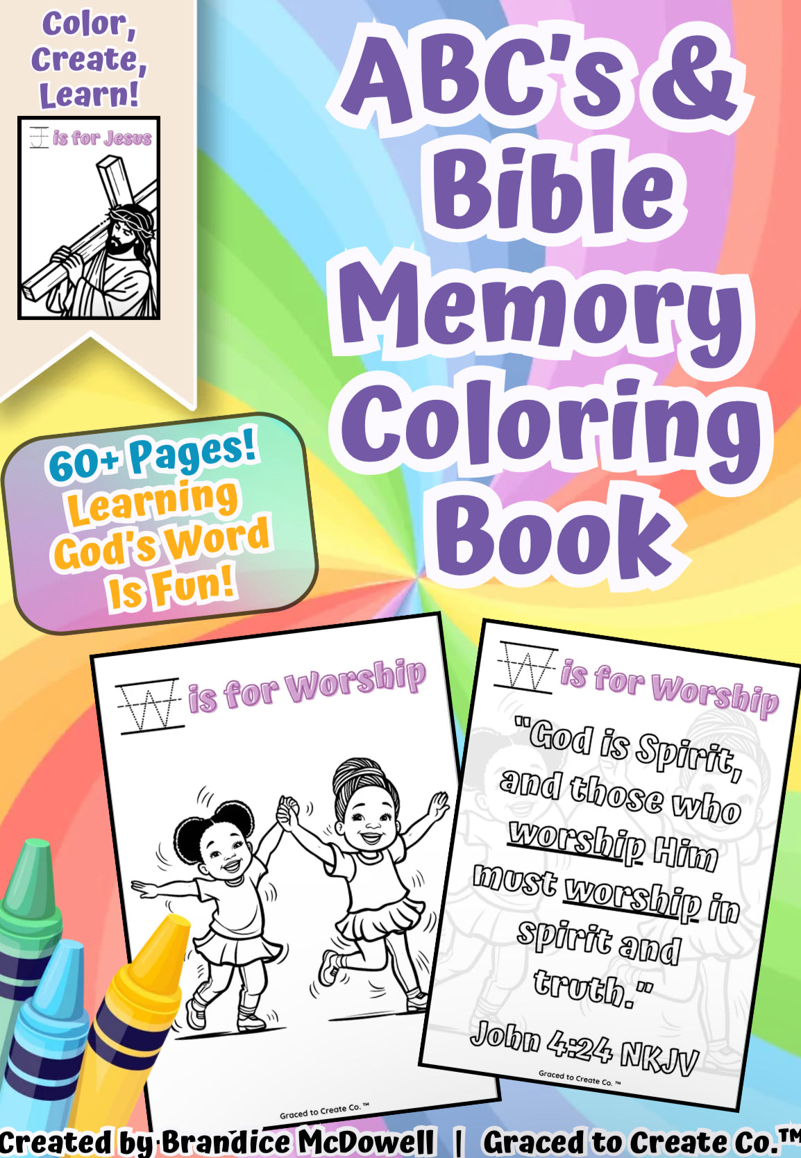 🎉ABCs + Bible Memory Curriculum:  60+ Pages of FUN!